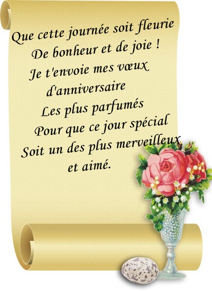 Je te souhaite un joyeux anniversaire texte